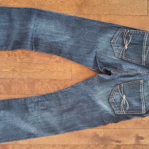 Mens Silver Zac Jeans Straight leg 33x 32